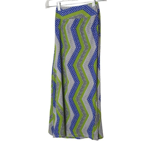 Cato Woman Palazzo Pants 18/20W Green Blue Printed Flowing Stretch Comfy Cottage - Picture 2 of 7
